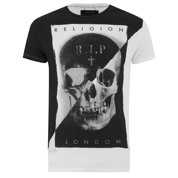 Religion Men's Skull Print Crew Neck T-Shirt - White