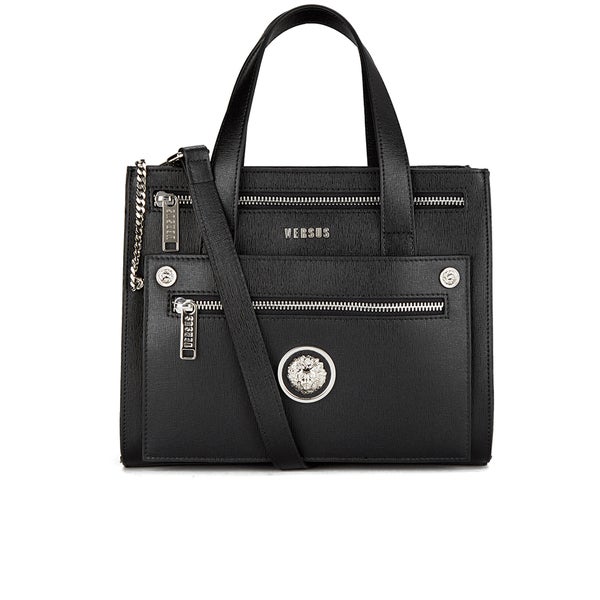 Versus Versace Women's Front Pocket Removable Clutch Tote Bag - Black