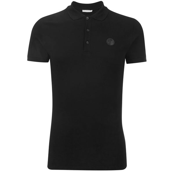 Versace Collection Men's Collar Detail Polo Shirt - Black