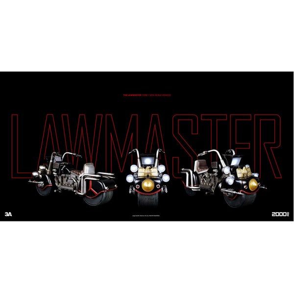 Three A Toys 2000 AD Judge Dredd's Lawmaster MK1 Light Up 9 inch Vehicle