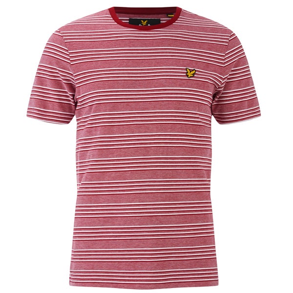 Lyle & Scott Vintage Men's Crew Neck Oxford Stripe T-Shirt - Ruby