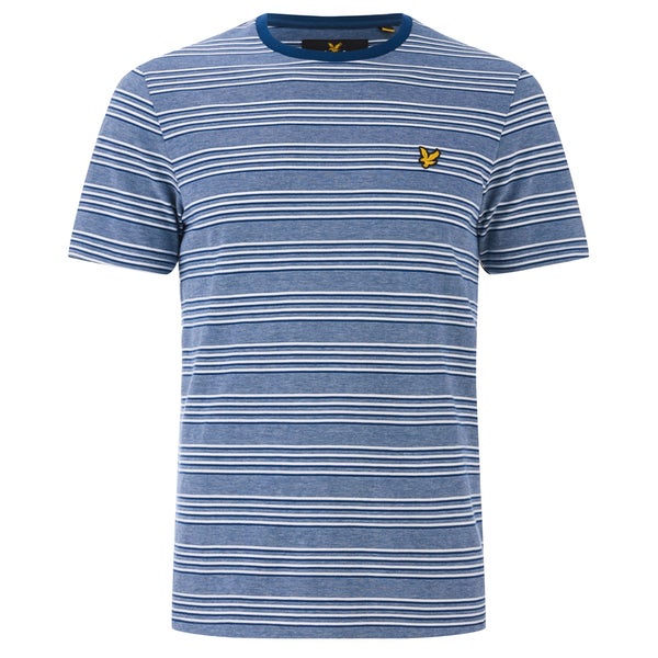 Lyle & Scott Vintage Men's Crew Neck Oxford Stripe T-Shirt - Present Blue