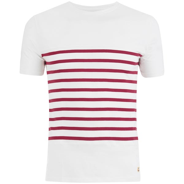 Armor Lux Men's Stripe Detail T-Shirt - Milk/Milk/Red