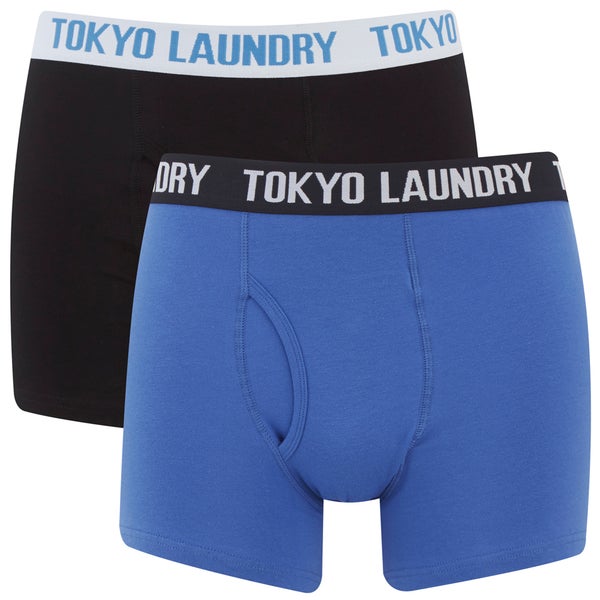 Tokyo Laundry Men's Tasmania 2 Pack Boxers - Ocean/Black