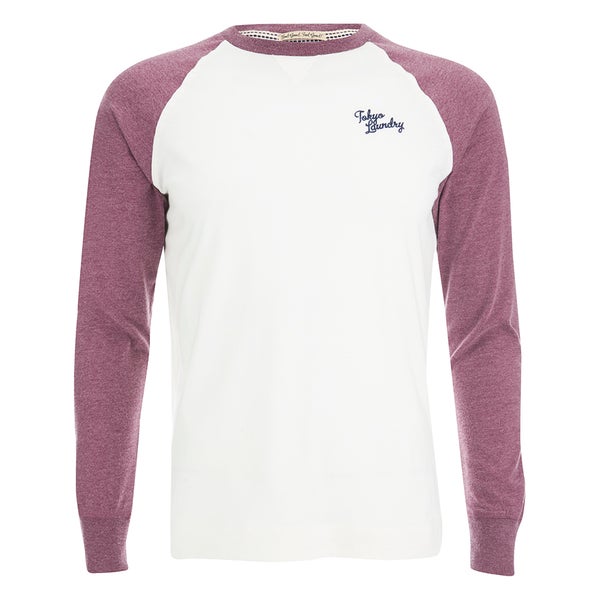 T -Shirt Tokyo Laundry pour Homme Fremont Raglan -Bordeaux Chiné