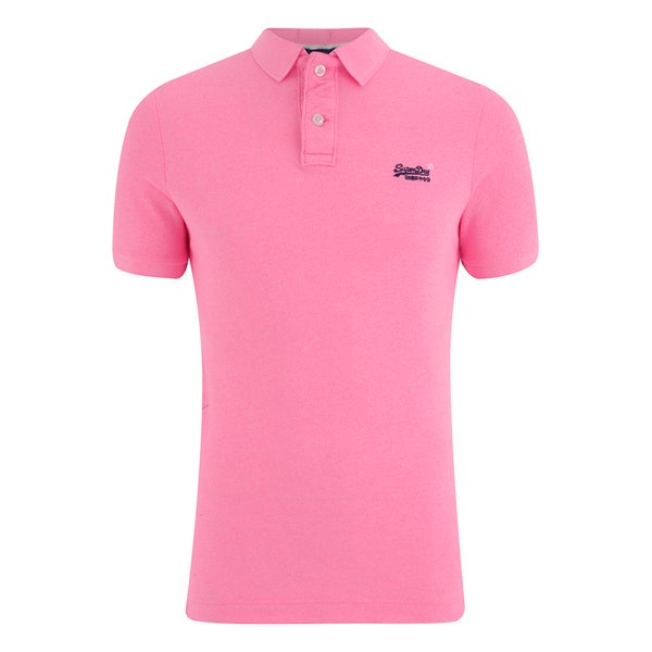 Superdry Men's Grindle Short Sleeve Pique Polo Shirt - Fluro Pink Grindle