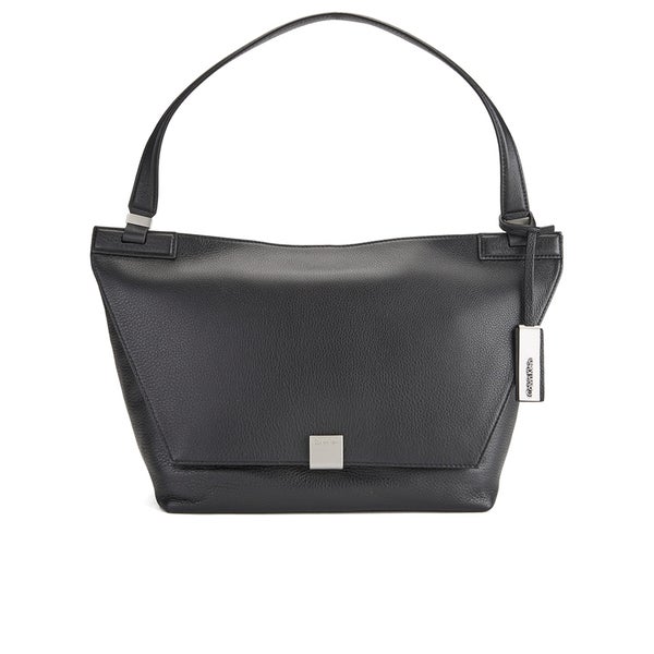 Calvin Klein Women's Kate Medium Pebbled Leather Shoulder Bag - Black