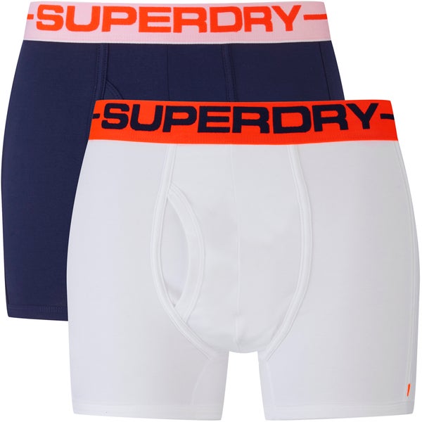 Superdry Men's Cali Sport Double Pack Boxer Shorts - Optic/Richest Navy