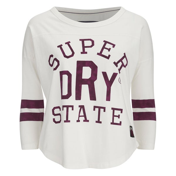 Superdry Women's Varsity College Baseball Top - Vintage White