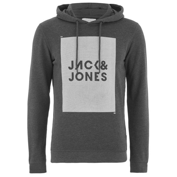Jack & Jones Men's Core Take Hoody - Dark Grey Melange