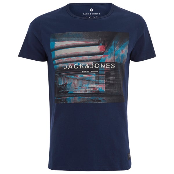 Jack & Jones Men's Core Glitch T-Shirt - Navy Blazer