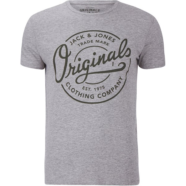 Jack & Jones Men's Originals New Tone T-Shirt - Light Grey Melange