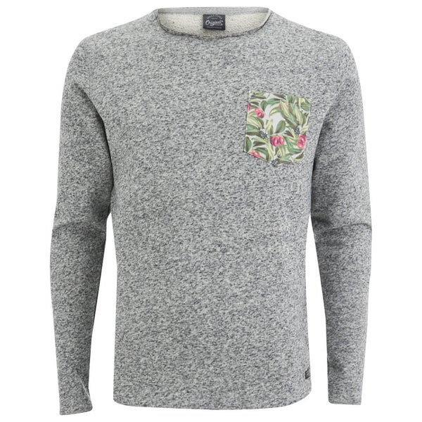 Jack & Jones Sweat-Shirt avec Poche à fleur -Girs clair