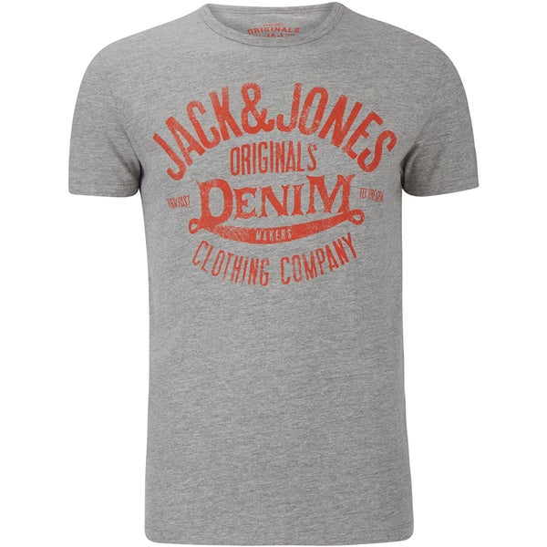 Jack & Jones Men's Originals Raffa T-Shirt - Light Grey Melange