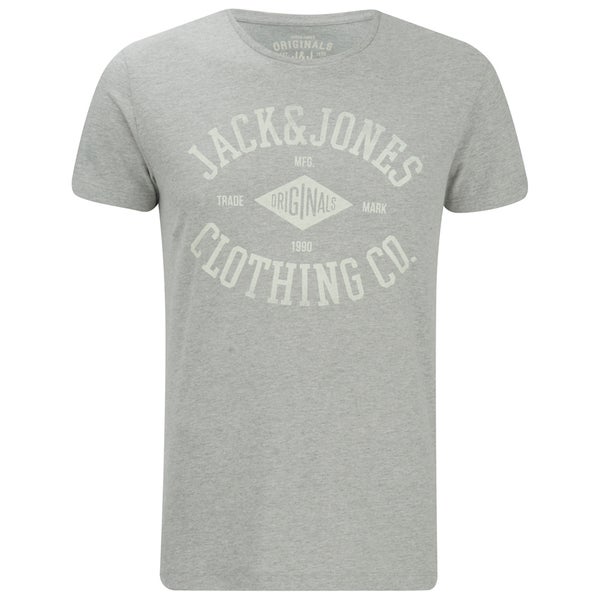 Jack & Jones Men's Originals Diamond T-Shirt - Light Grey Marl
