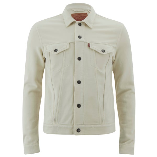 Levi's Men's French Terry Trucker Jacket - Chalky White
