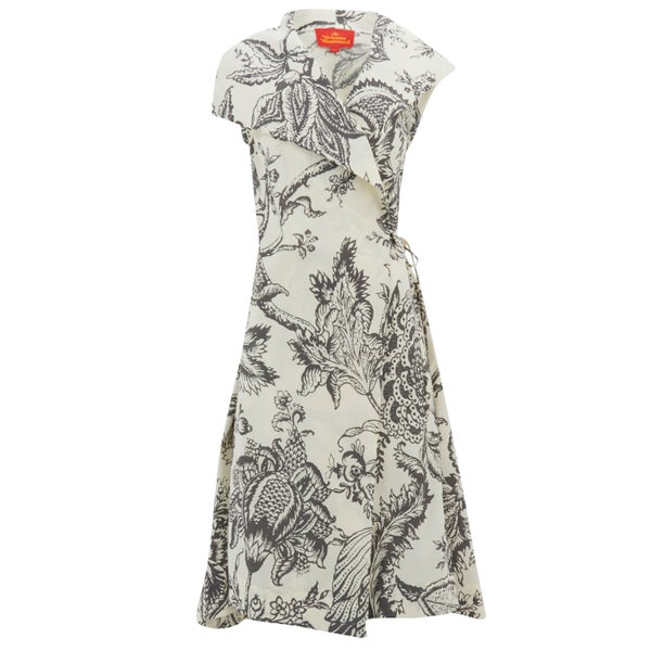 Vivienne Westwood Red Label Women's Cross Tie Wrap Summertime Print Dress - Beige