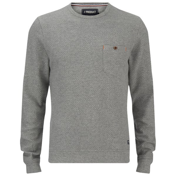 Produkt Men's Textured Crew Neck Sweatshirt - Light Grey Melange