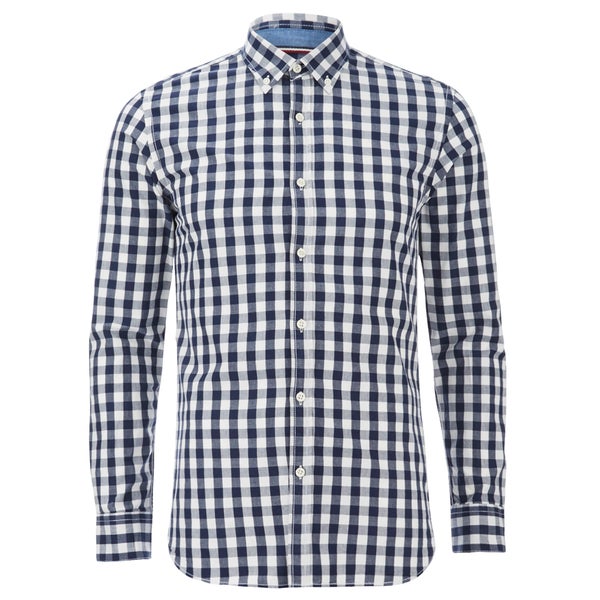 Produkt Men's Long Sleeved Checked Shirt - Navy Blazer