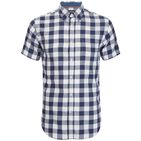Produkt Men's Short Sleeve Checked Shirt - Navy Blazer