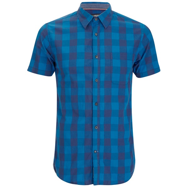 Produkt Men's Short Sleeve Checked Shirt - Dress Blue