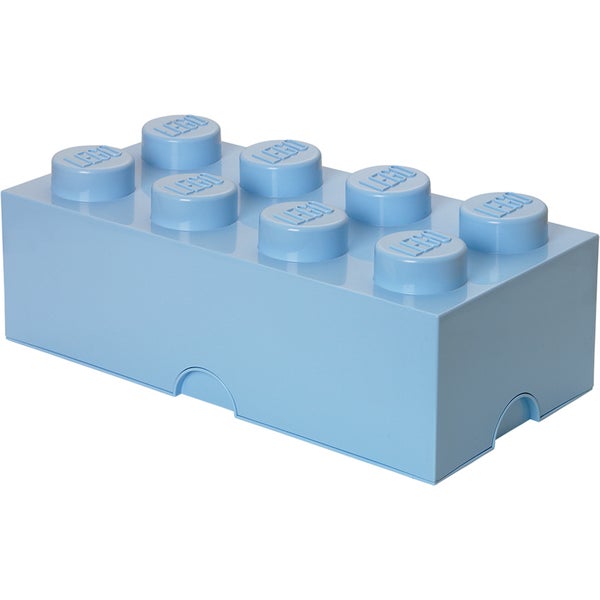 Lichtblauwe LEGO opbergsteen met 8 noppen