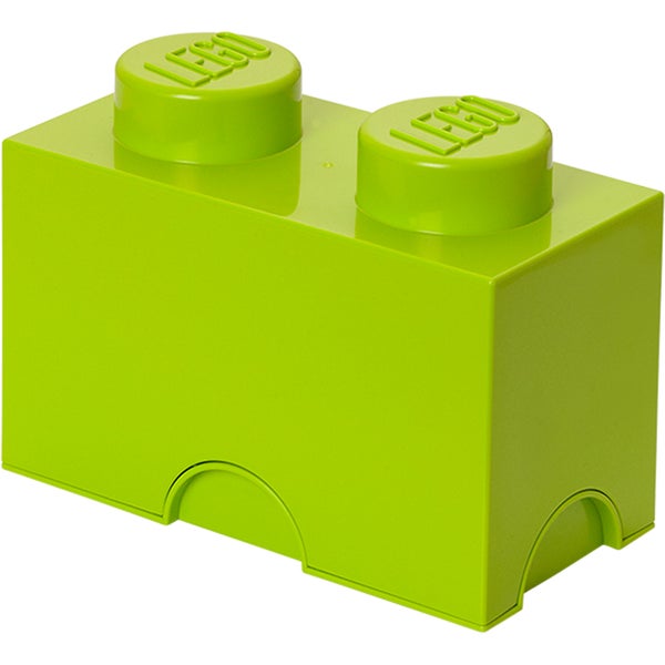 Brique de rangement LEGO® verte claire 2 tenons