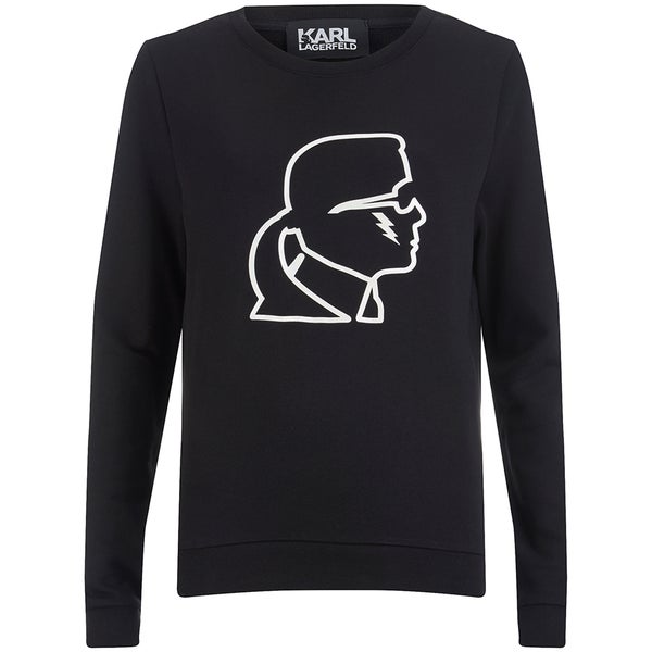 Karl Lagerfeld Women's Ikonik Karl Head Sweatshirt - Black