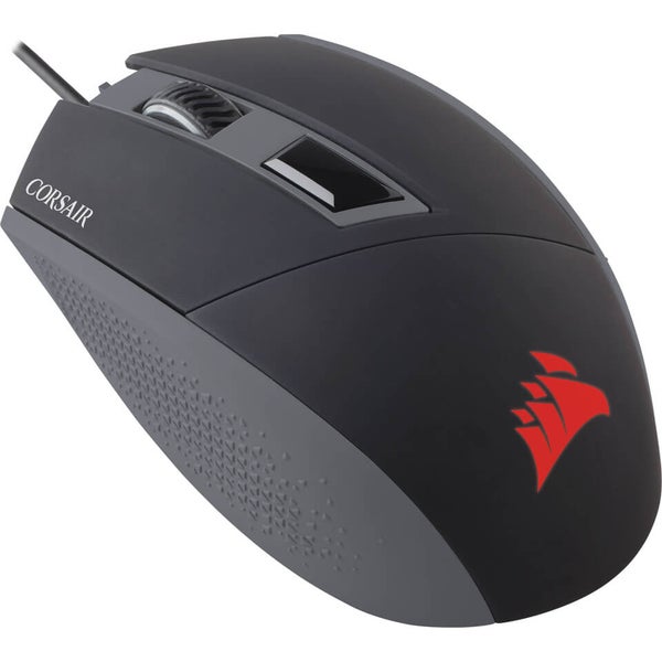 Corsair Gaming KATAR FPS/MOBA Ambidextrous 8000 DPI Red Backlit Optical Gaming Mouse - Black