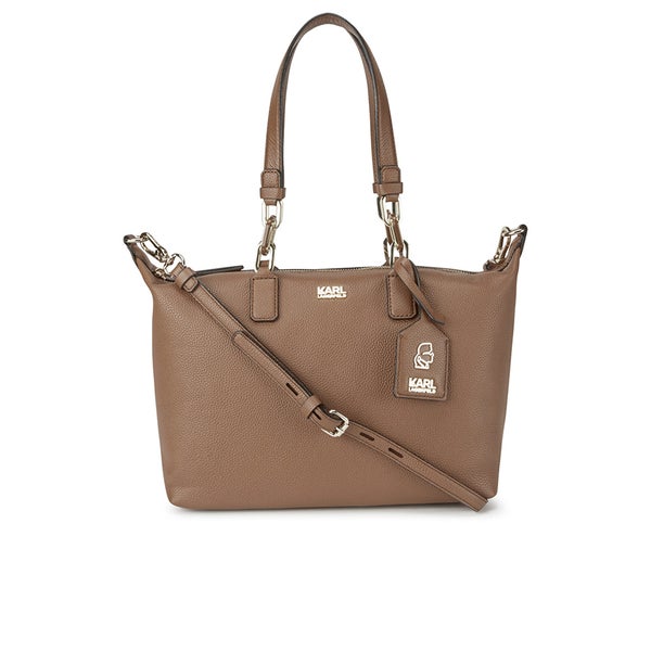 Karl Lagerfeld Women's K/Grainy Small Bowling Bag - Tan