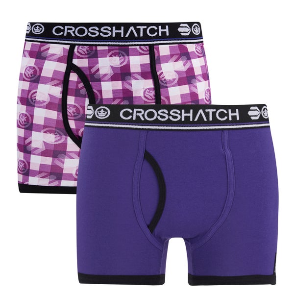 Crosshatch Herren 2er Pack Pixflix Boxers - Violett