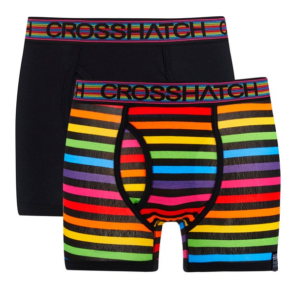 Crosshatch Men's Refracto 2-Pack Boxers - Multi/Black