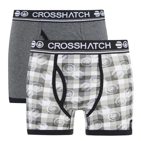 Crosshatch Men's Pixflix 2-Pack Boxers - Charcoal Marl