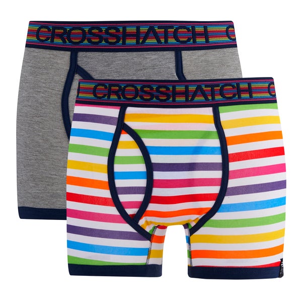 Crosshatch Men's Refracto 2-Pack Boxers - Multi/Grey