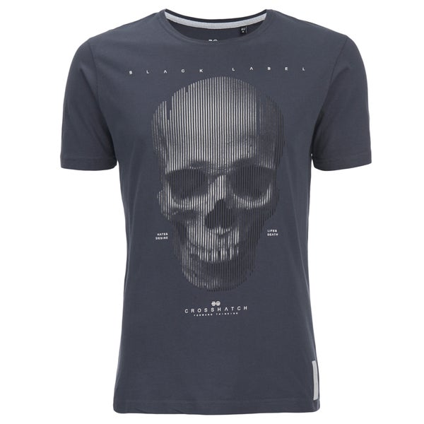 T-Shirt Crosshatch "Cerebrum" -Homme -Bleu Gris