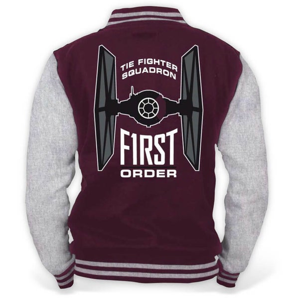 Star Wars: The Force Awakens Men's The First Order College Jacket - Grey/Burgundy