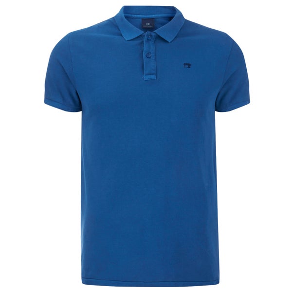 Scotch & Soda Men's Garment Dyed Pique Polo Shirt - Worker Blue
