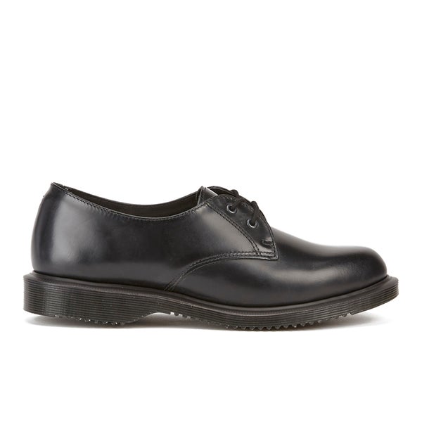 Dr. Martens Women's Kensington Brook Polished Smooth Leather 2-Eye Flat Shoes - Black