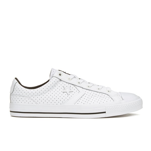 Converse Men's CONS Star Player Perforated Leather Trainers - White/Black