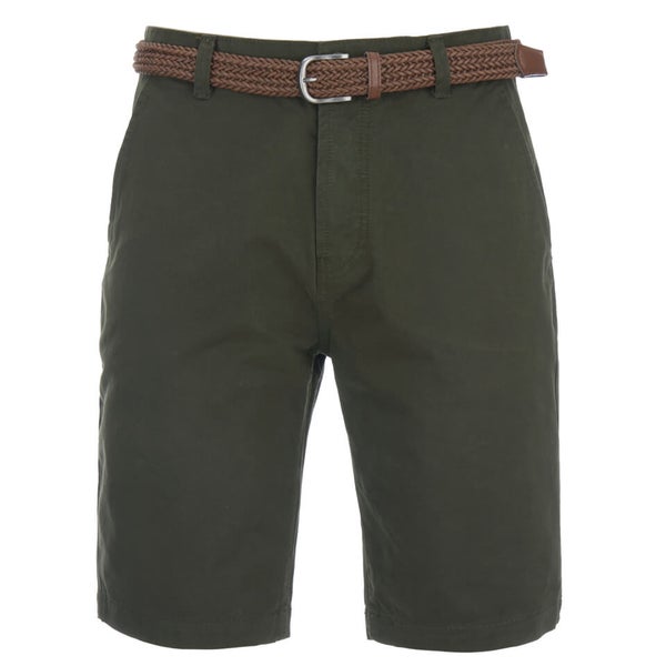 Threadbare Men's Belted Chino Shorts - Forest