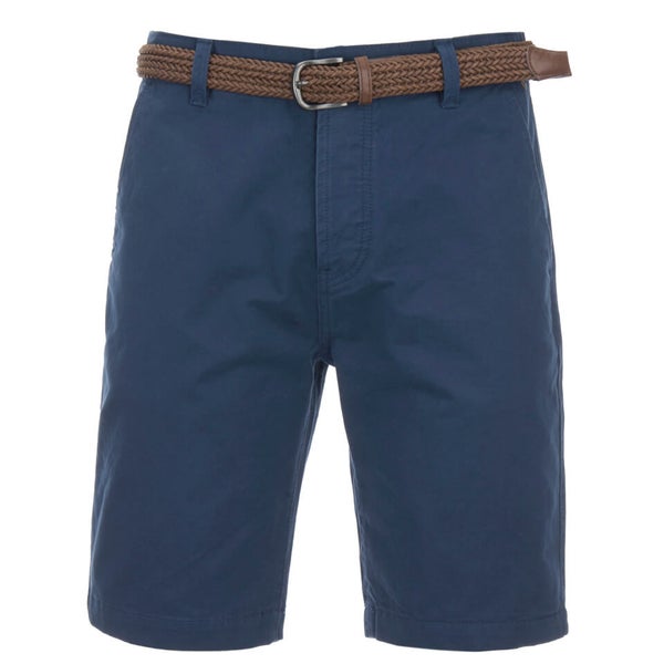 Threadbare Men's Belted Chino Shorts - Navy