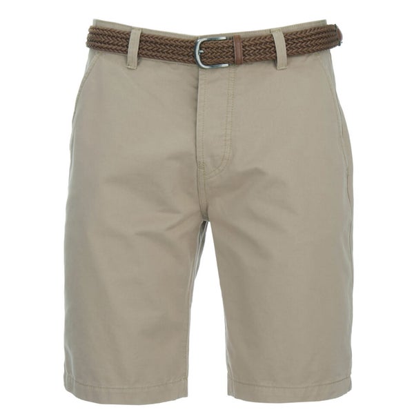 Threadbare Men's Belted Chino Shorts - Stone