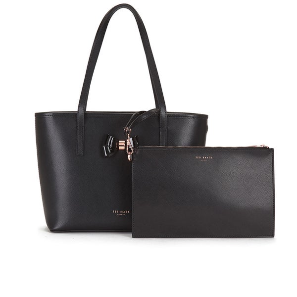 Ted Baker Women's Ritaa Bow Detail Crosshatch Small Shopper Bag - Black