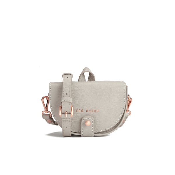 Ted Baker Women's Eliee Stab Stitch Leather Mini Crossbody Bag - Light Grey