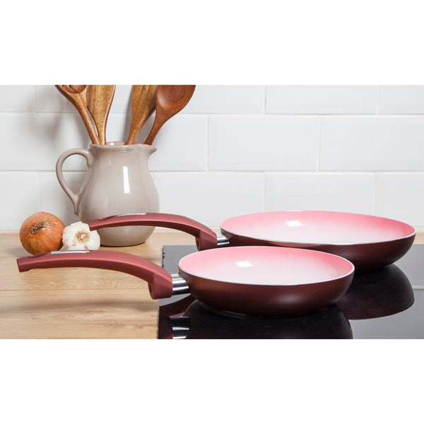 Tower IDT80010 2 Piece Frying Pan Set - Red - 20/28cm