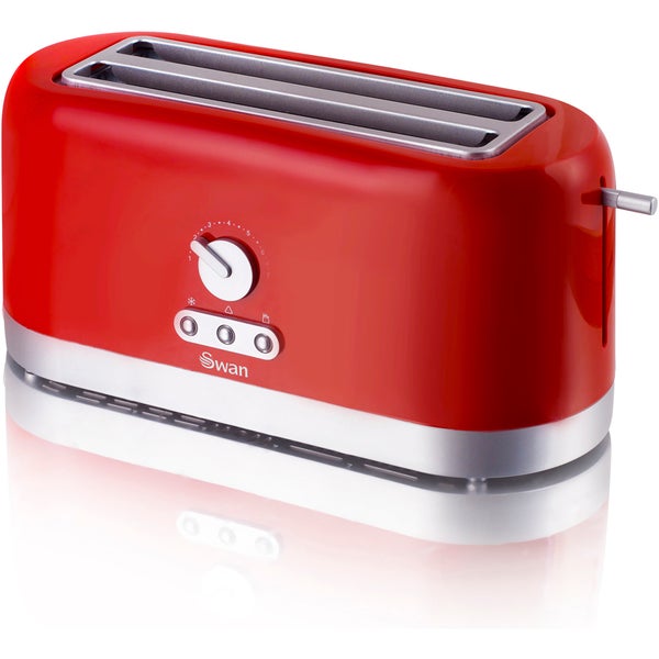 Swan ST10090RedN 4 Slice LongSlot Toaster - Red