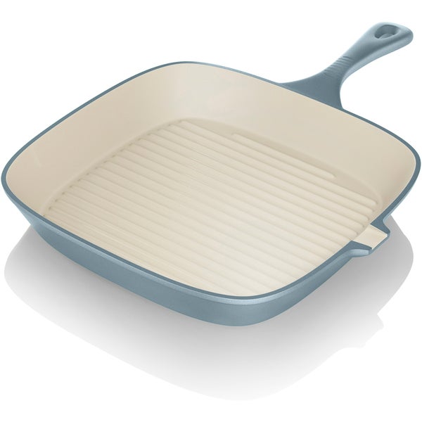 Tower IDT90005 Cast Iron Square Grill Pan - Blue - 24cm