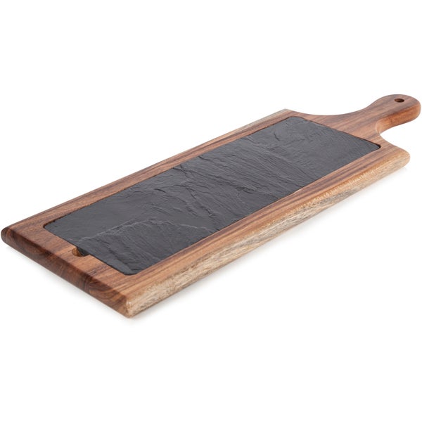 Natural Life NLAS003 Acacia Paddle Board with Slate Plate