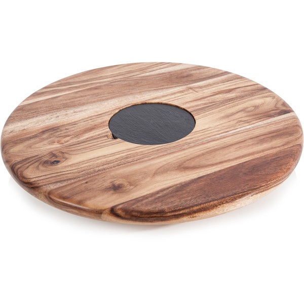 Natural Life NLAS001 Acacia Lazy Susan with Slate Plate - 35cm