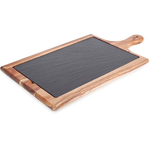 Natural Life NLAS004 Acacia Paddle Board with Slate Plate